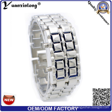 Yxl-148 Mode Edelstahl Uhrenbox binäre Uhr zweireihige LED Uhren Männer Lava Frauen Männer LED Uhren